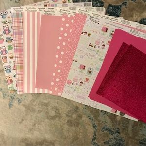 3/$15! Pink Scrapbook Paper Lot